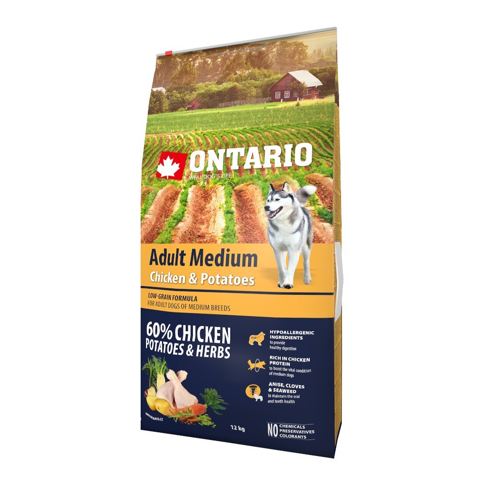 אוכל כלבים אונטריו ONTARIO עוף ותפוחי אדמה